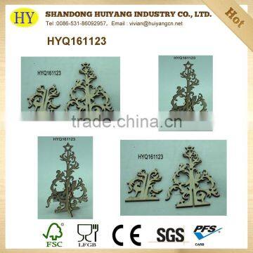 handmade wholesale laser cut christmas ornaments wooden tree