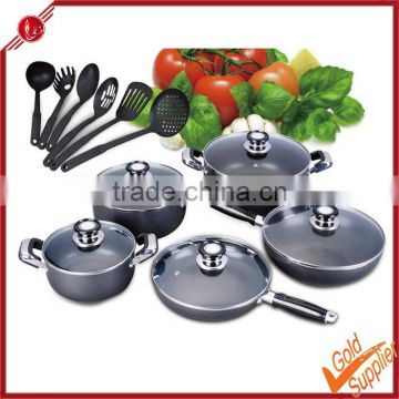 16 pcs non-stick kitchenware set aluminum pan aluminum cookware cast iron ceramic cookware