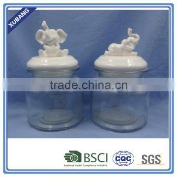 Glass Jar for Honey Christmas Cookie Jar Ceramic Penguin Cookie Jar photo-2