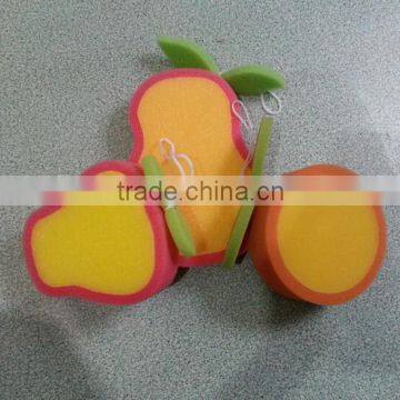 Fruit pear shape sponge customized shape cleaning sponge kitchen sponge can be printed logo