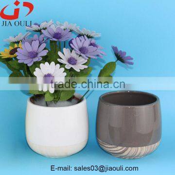 New Design Hot Sales Ceramic Wood Border Flower Pot, Plant Pot photo-4