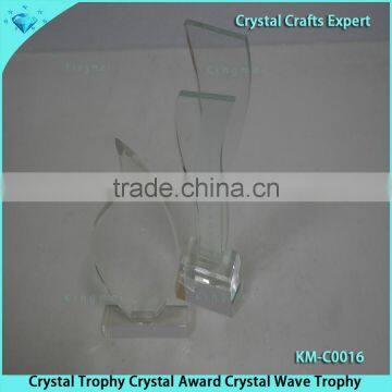 Crystal Trophy Crystal Award Crystal Wave Trophy