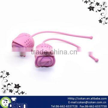 New Design Rose Shape Silicone Tea Strainer/Tea Infuser CK-TI0087