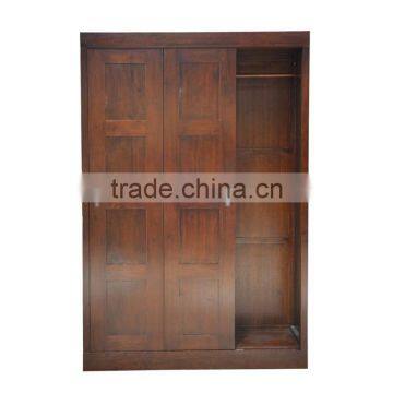 Bed Room Furniture Solid Teak Wood ,Armoire Dresser Sliding 3 Door photo-4
