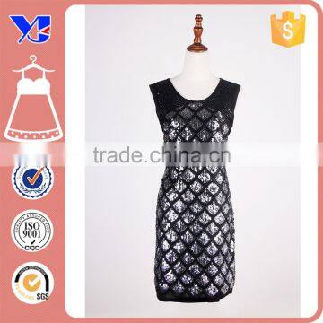 Cover lined cosy wear fish scale sequined design formal glown show dress