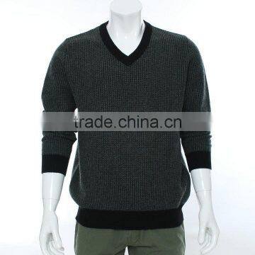 Houndstooth pattern jacquard sweater knitting machine for V-neck pullover sweater ,jacquard knitting fabric for men sweater