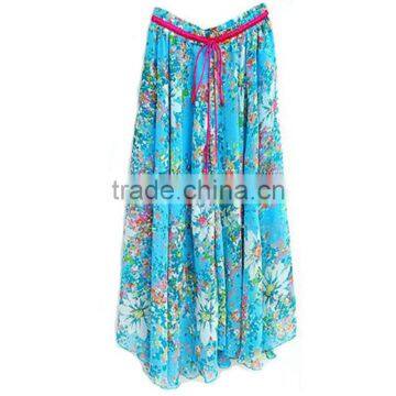 Women Long Print Skirt Bohemian Style Graceful Casual Wear Best Selling Maxi Chiffon Skirt photo-2