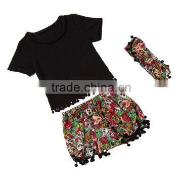 Wholesale High Fashion Kids T Shirt Lace Shorts Baby Girls Summer Boutique Outfits photo-4