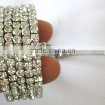 CZ SPIRAL HANDCOVER GYPSY Slave BRACELET RING Silver Tone photo-4