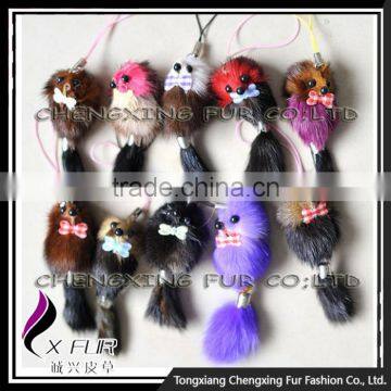 CX-P-15 Wholesale Genuine Mink Fur Charms Animal Phone Pendant photo-4