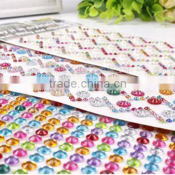2017 Wholesale Customized Shape Custom Self Adhesive Acrylic Rhinestone Crystal Diamond Sticker For Car Decoration photo-4