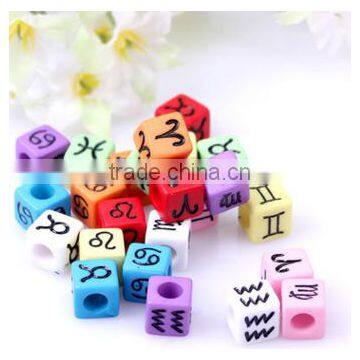 zodiac sign acrylic loose beads zodiac symbol acrylic beads DIY zodiac beads jewelry accessories