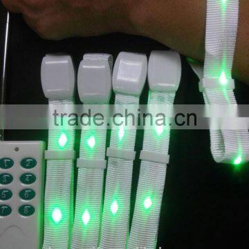 2016 New party goods far distance remote control LED fabric wristband changed 15 colors sepcial for big party or vocal concert
