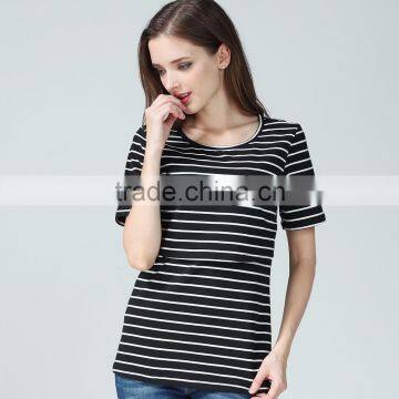 Summer Wholesale Maternity T-shirts for Pregnant Women Cotton Breathable Nursing Tops Outdoor Breastfeeding Clothing