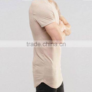 Wholesale Custom Elongated Cotton T-shirts Short Sleeve Shirts Man Slim Fit Elongated T Shirt photo-2