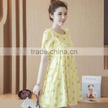 Zm51266a Short Sleeve Summer Cotton Elegant Maternity Dress photo-4