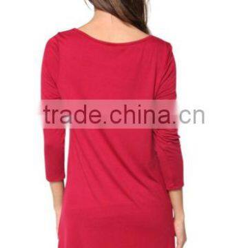 Online Shopping China Clothes Long Flowy Elbow Sleeve Jersey Tunic For Women photo-3