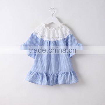 S33523W Summer Cotton Blouses Little Girls Shirts Lace Collar Sweet Blouse