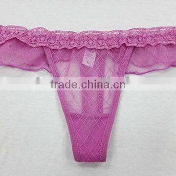 Sexy Women Embroidery G-string Lady Transparent Panties Models photo-3