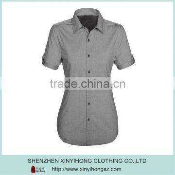 Hot Selling Cotton Fitted Short Sleeve Fashion Girls Beautiful Shirts