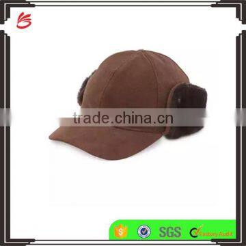 Suede Cap baseball with ear flaps fashion wholesae winter cap