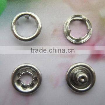 Enviromental-friendly baby Jumpsuit brass 4 part Nickel Color Ring Style Prong Snap Button 9.5mm