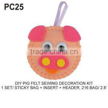 (PC25) DIY PIG FELT SEWING DECORATION KIT Nonwoven Fabric