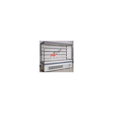 Adjustable Multideck Open Front Refrigerated Display Case With White Epoxy Shelf