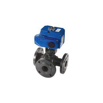 WCB Flanged 3Way Ball Valve With Electric Actuator