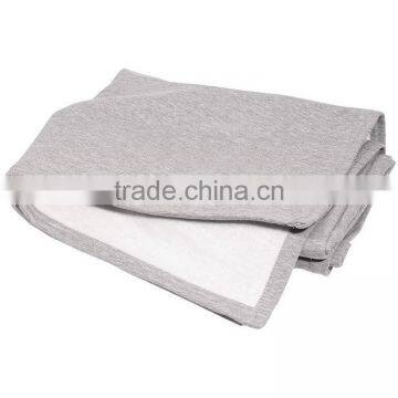 100% T shirt hoodie fleece fabric knit brushed anti pilling yarn dyed hem cotton blanket