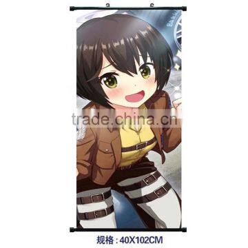 Cartoon Style Attack On Titan Anime Colorful Fancy Wall Scrolls Home Decoration