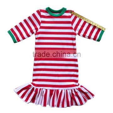 18 inch cute accessories doll dress 3/4 sleeve red and white strap ruffle hem for christmas day