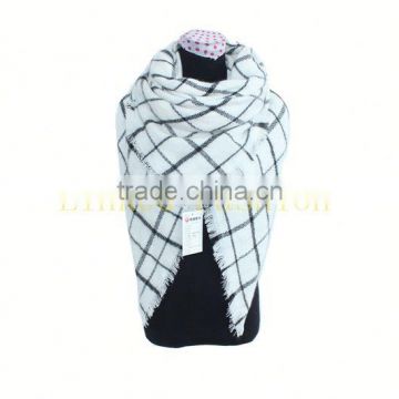 Spring Fall Winter Big Grid 100% acrylic Blanket Shawl Scarf