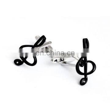 Music Note Symbol Black Cufflinks photo-2