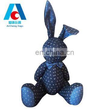 Jeans rabbit toy Canvas fabric stuffed rabbit toys for wholesale