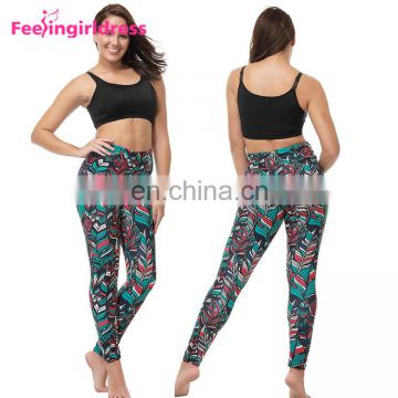 Wholesale Custom Printed Women Soft 92 Polyester 8 Spandex Tights Woman Leggings