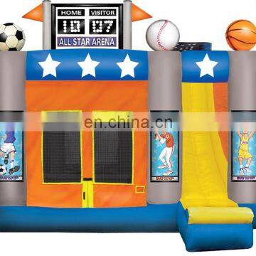 All Star Arena inflatable bouncer twist / inflatable sports bouncer with slide / inflatable bounce castle sports