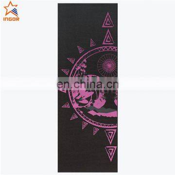 design custom size silicone foldable antislip black yoga mats