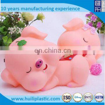 Custom plastic animal pig toy,OEM Cartoon plastic pig toys,Realistic plastic animal toys pig money box