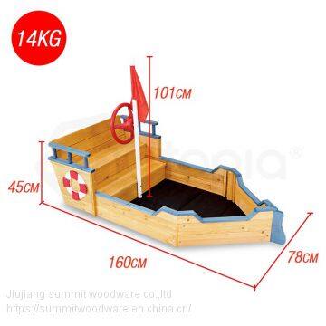 Kids Wooden Boat Shape Sandpit