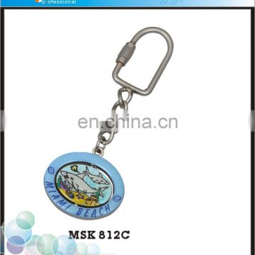 Loverly ocean wold epoxy fish printing metal keychain keyrings