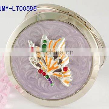 HOT Silver Maked up Compact Mirror With Flower Decoration photo-6
