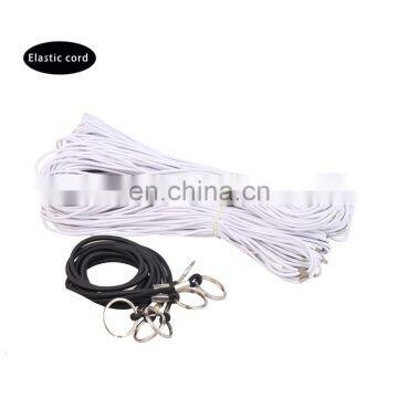 China wholesale 2mm round black Elastic Cord with metal End/bard for document folder