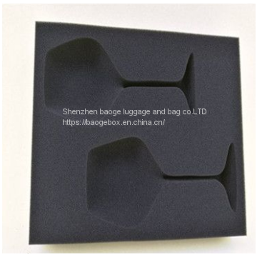 Die Cut Foam Packaging Inserts / Black Packaging Foam For Wine Glasses