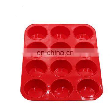 Silicone Cake 12-hole Round Muffin Plate DIY Egg Tart Six-hole Cake Flat Bottom Baking Plate Mould photo-2