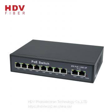 ODM/OEM 2*1000M RJ45 Port And 10/100M Switch 8 Port POE IEEE 802.3af Ethernet Switch photo-2
