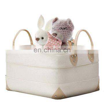 Cotton rope storage basket rectangle storage basket cotton canvas folding laundry basket