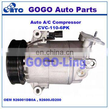 CVC Auto A/C Compressor for N issan Qashqai 2.0 OEM 926001DB0A , 92600JD200 ,2600-1DB3A 92600JD200E 92600BR20A