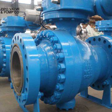 API6D Cast steel body WCB or CF8 flange trunnion ball valve