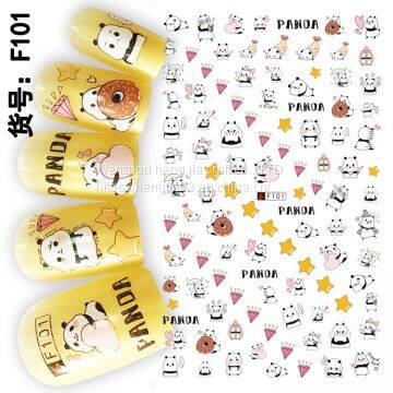 Kids Custom Designers Nail Art Stickers 2d F Series Adhesive DIY Wholesale Flowers Decals Decoration